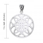 Celtic Knotwork Cross of Harmony Silver Pendant