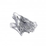 Snarling Wolf Silver Ring