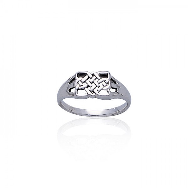 Celtic Knotwork Rectangle Sterling Silver Ring