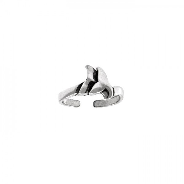 Double Whale Silver Wrap Toe Ring