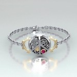 Peace Steampunk Silver and Gold Accent