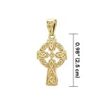 Celtic Knotwork Cross Solid Gold Pendant