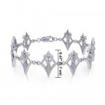 Goddess in Diamond Frame Silver Link Bracelet