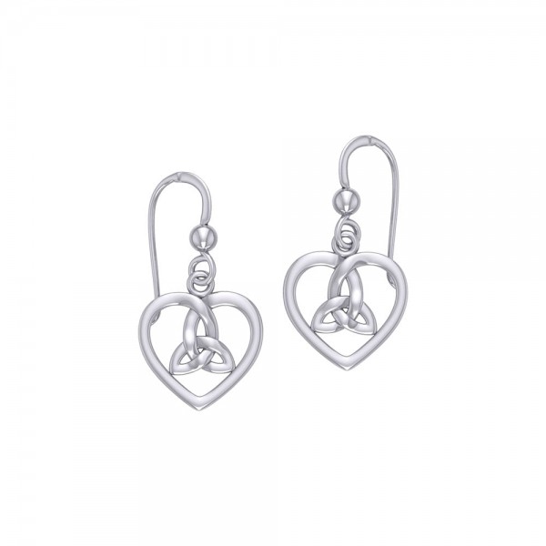 Celtic Heart Trinity Knot Earrings