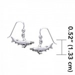 Fierce and courage ~ Sterling Silver Jewelry Hammerhead Shark Hook Earrings