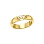 GIN Gold Vermeil Plate on Silver Band Ring