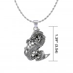 The Mythical Dragon Clutching Celtic Moon Sterling Silver Moon Pendant Jewelry