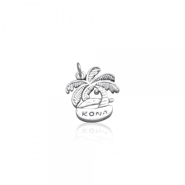 Kona Island Coconut Tree Silver Charm