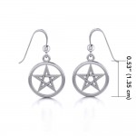 Silver Pentagram Pentacle Earrings