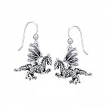 Silver Clawing Dragon Earrings