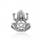 Frog Pentagram Silver Pendant