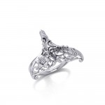 The graceful tale Sterling Silver Whale Tail Filigree Ring Jewelry