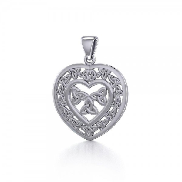 Celtic Heart Triquetra Knot Pendant