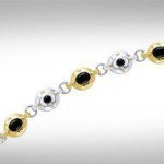 Black Magic Elegant Ovals Silver & Gold Bracelet