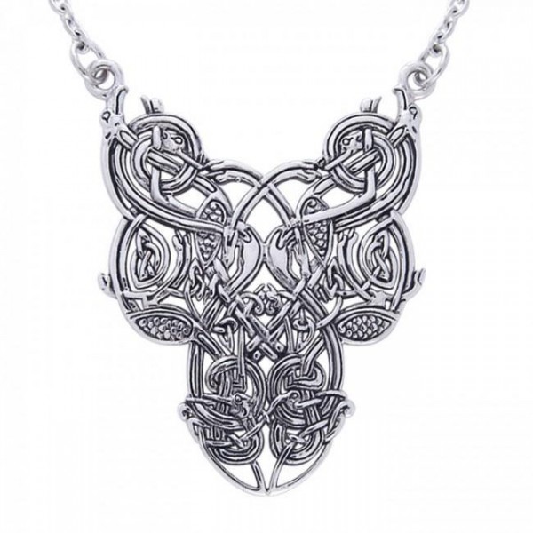 Fly to no boundaries and limits ~ Celtic Knotwork Bird Sterling Silver Necklace Jewelry