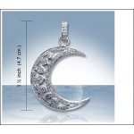 Chakra Moon Sterling Silver avec Pendentif Pierres Précieuses