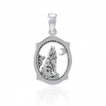 Howling Wolf Sterling Silver Pendant