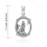 Howling Wolf Sterling Silver Pendant