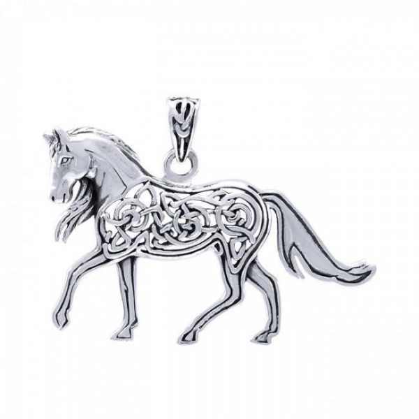 Brigid Ashwood Stable Celtic Horse ~ Pendentif de bijoux en argent sterling