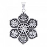 Grand Chakra Symboles Sterling Silver Pendentif