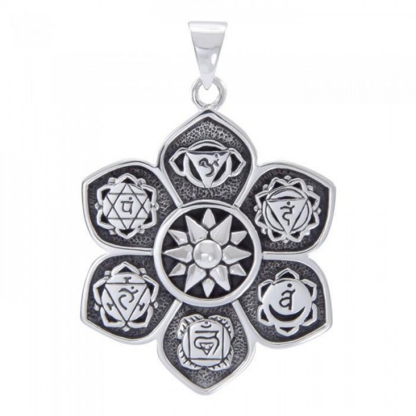 Grand Chakra Symboles Sterling Silver Pendentif
