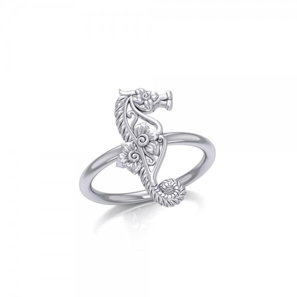 A touch of whimsical sea vibe Silver Seahorse Filigree Ring