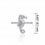 A touch of whimsical sea vibe Silver Seahorse Filigree Ring