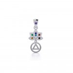 Lotus Recovery Chakra Silver Pendant with Gemstones