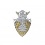 Viking Valknut Shield Silver and Gold Vermeil Pendant