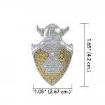 Viking Valknut Shield Silver and Gold Vermeil Pendant