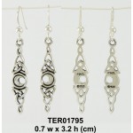 Celtic Moon Woven Design Silver Earrings