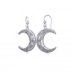 Spiral Crescent Moon Sterling Silver Earrings