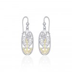 Worthy of the Golden Tree of Life ~ 14k Gold accent and Sterling Silver Jewelry Earrings