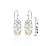 Worthy of the Golden Tree of Life ~ 14k Gold accent and Sterling Silver Jewelry Earrings