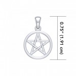 Small Open Pentacle Silver Pendant