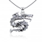 Curling Dragon and The Star Silver Pendant