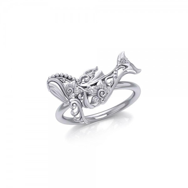 A gift of solitude Sterling Silver Humpback Whale Filigree Ring Jewelry
