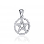 Small Open Pentacle Silver Pendant