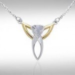 Black Magic Silver & Gold Art Deco Triangle Necklace