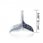 Marcasite Whale Tail Silver Pendentif