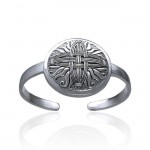 Saint Brigids Celtic  Cross Silver Cuff Bracelet