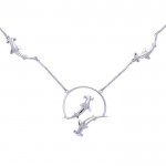 Quadruple Hammerhead Shark Sterling Silver Necklace