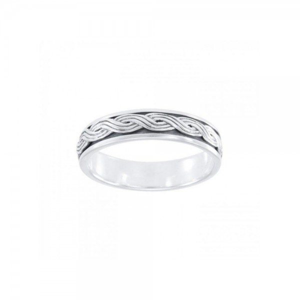 Une connexion perpétuelle sans fin ~ Celtic Knotwork Sterling Silver Spinner Ring.
