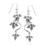 An everlasting gift in Ivy leaf ~ Sterling Silver Jewelry Hook Earrings