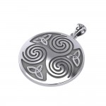 A potent representation of harmony and intricacy ~ Large Sterling Silver Celtic Triquetra Pendant Jewelry