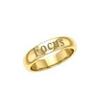 Focus Plaque de vermeil d’or sur bague à bande d’argent