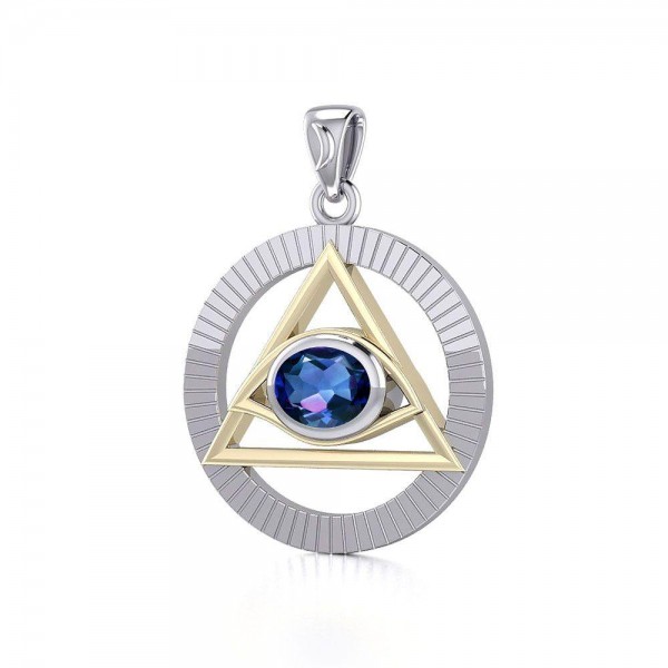 Eye of The Pyramid Silver and Gold Pendant