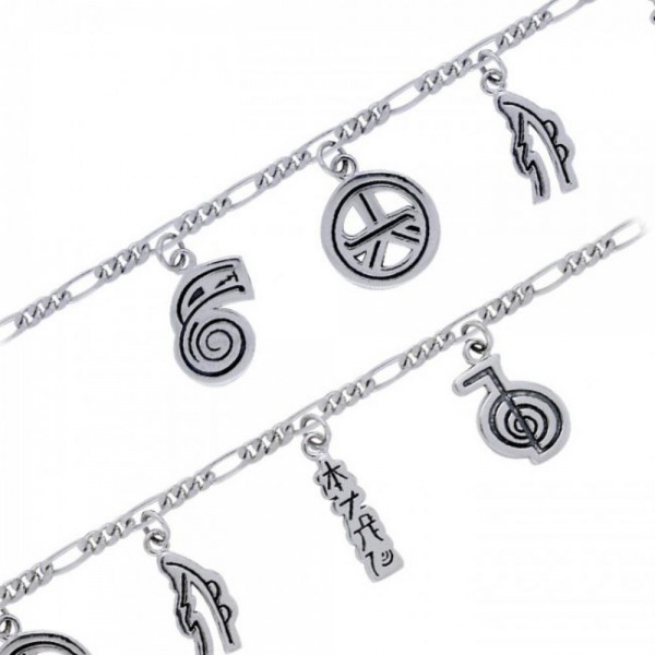 Reiki Symbols Silver Bracelet
