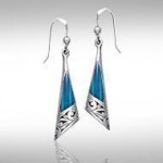 Silver Filigree Earrings with Gem Inlay