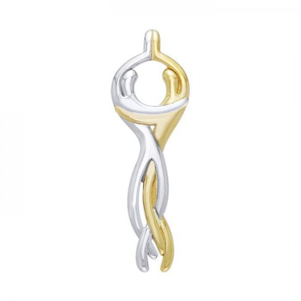 Venus and Mars Silver and Gold Pendant
